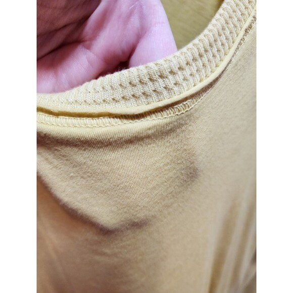 PROJECT SOCIAL T WOMENS LARGE YELLOW SHIRT MUSTARD SCOOP NECK RIBBED THERMAL - Picture 5 of 12